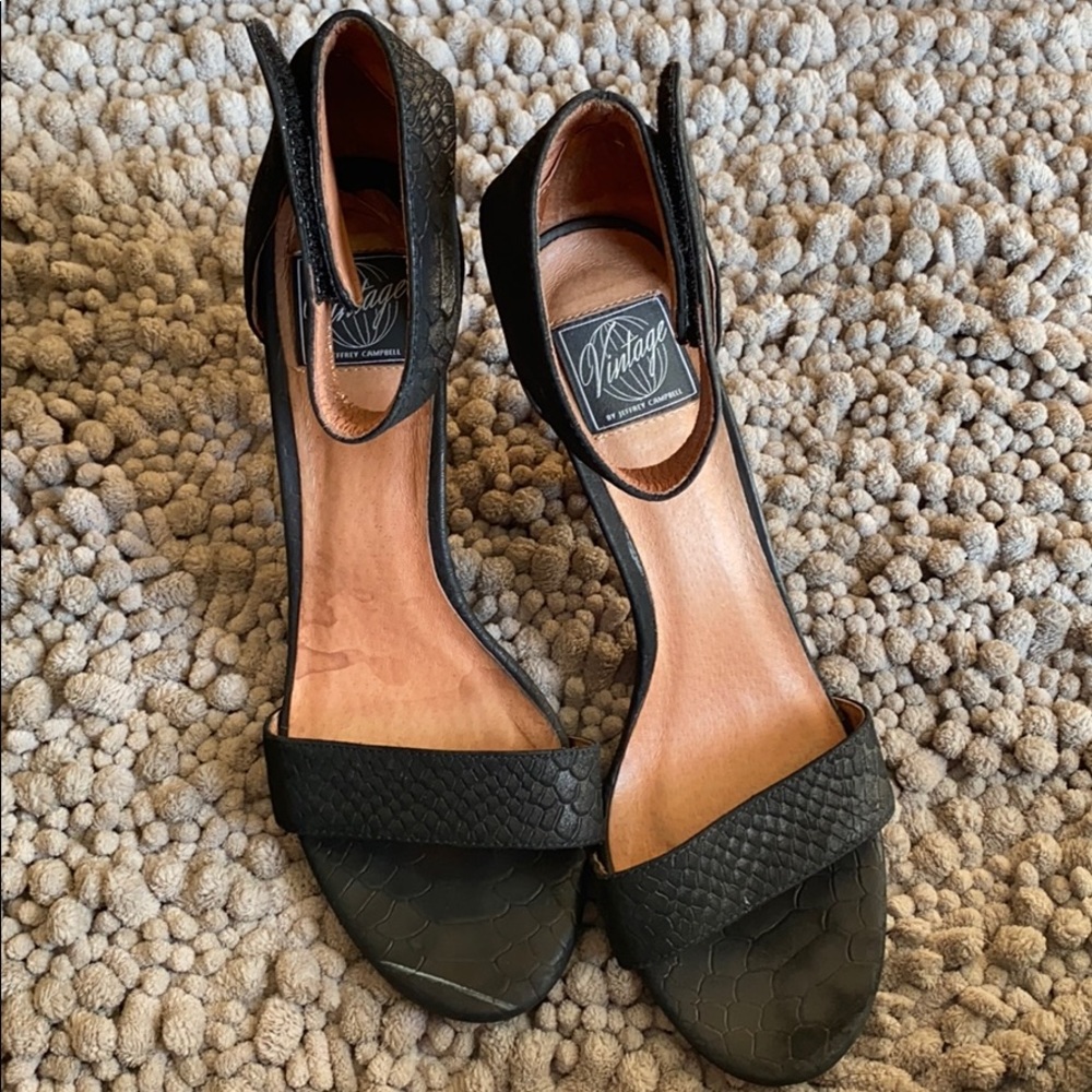 Jeffrey Campbell Foxtrot Vintage Heel Black Snake